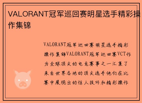 VALORANT冠军巡回赛明星选手精彩操作集锦