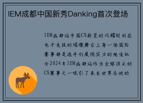 IEM成都中国新秀Danking首次登场